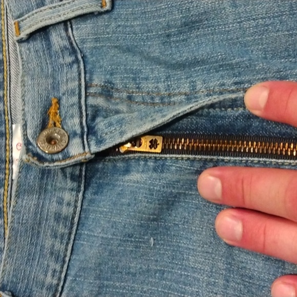 Lucky Brand Jeans Men's Size 36 Blue Bootcut Denim Distressed Medium Wash S7K - Picture 3 of 15